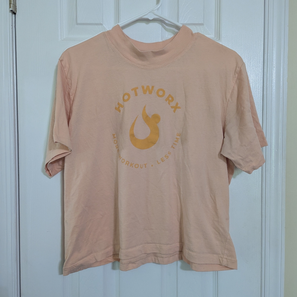 Cream and Orange Boxy Short Sleeve Tee